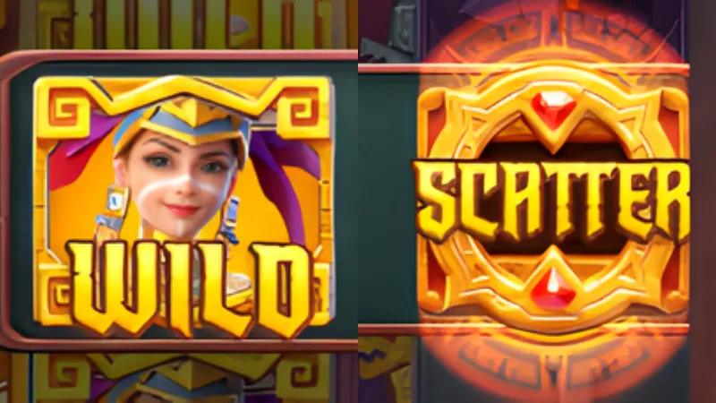 Biểu tượng Wild & Scatter quyền lực trong Kho Tàng Aztec