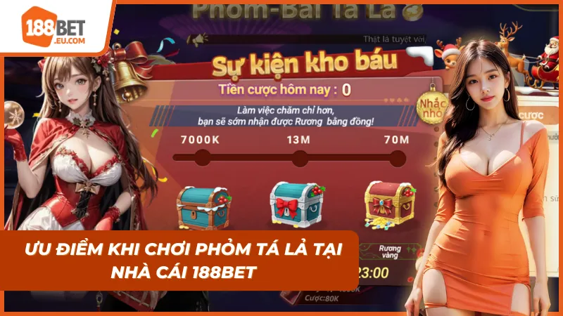 Ưu điểm có được khi bắt đầu tham gia Phỏm Tá Lả tại nhà cái 188BET