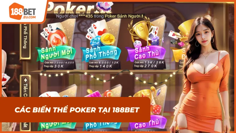 Bàn đấu chuyên nghiệp trong Poker 188BET