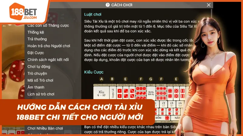Hướng dẫn cách chơi Tài Xỉu 188bet chi tiết cho người chơi mới
